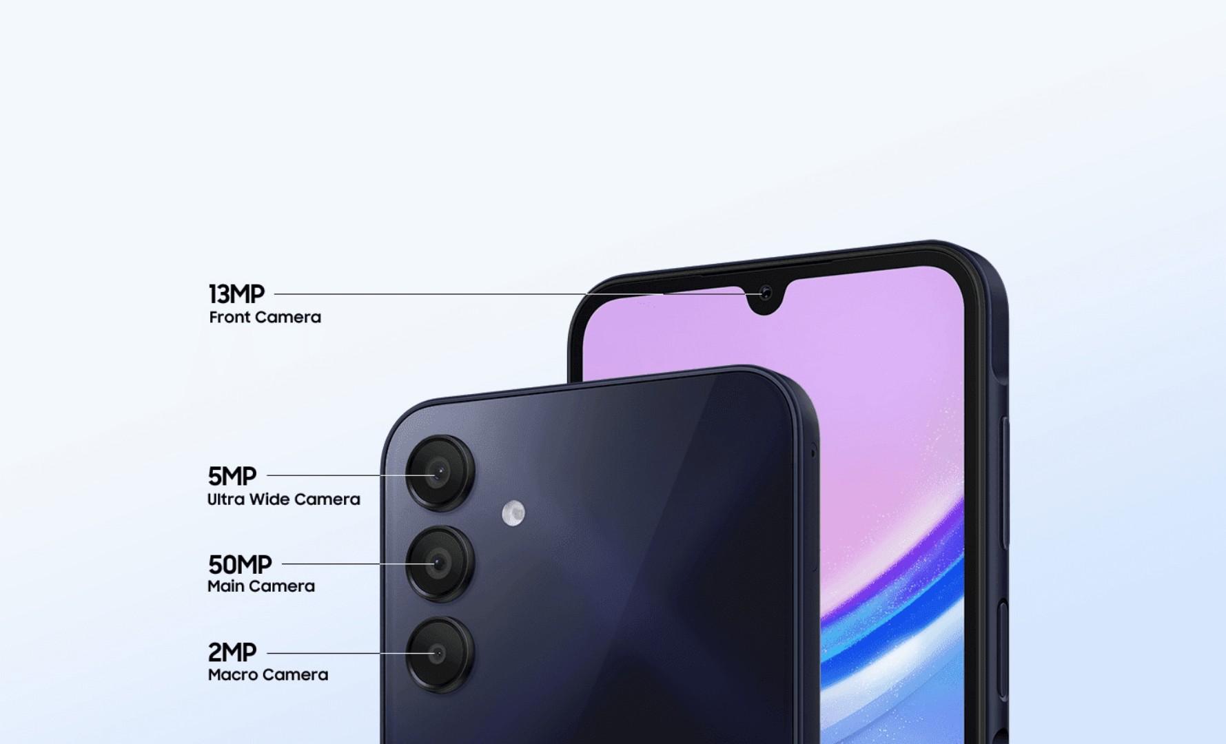 New Arrival Samsung Galaxy A15 4G 256GB+8GB 50MP Triple Camera Mediatek Helio G99 6.5" 90Hz Display Android 14 25W 5000mAh Type-C Charge Smart Phones