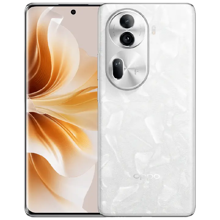 Oppo Reno 11 Pro 5G RAM: 12GB Storage: 512GB OS: Android 14, ColorOS 14 Camera: 50MP + 32MP + 8MP Selfie: 32MP Display: 6.74 inch, AMOLED,120Hz Processor: Qualcomm SM , 3G, 4G, 5G smartphone