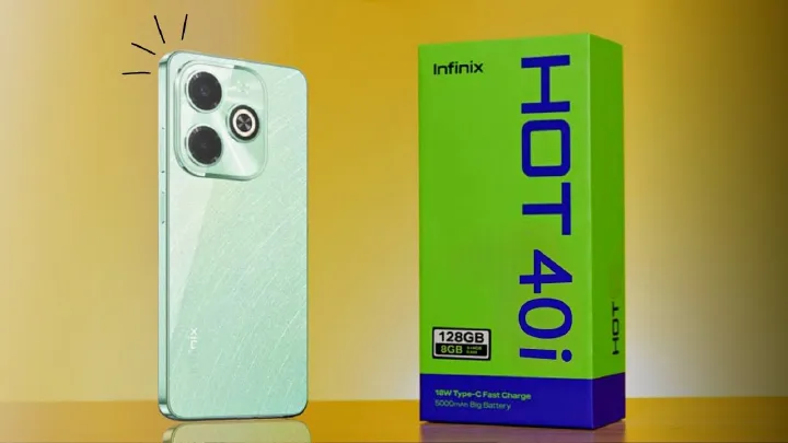 Infinix Hot 40i 256GB+16(8+8)GB 6.56" Screen Phone 5000 mAh Battery Capacity With 18W Type-C Charging 50MP Dual AI Camera Fingerprint Lock Smart Phones