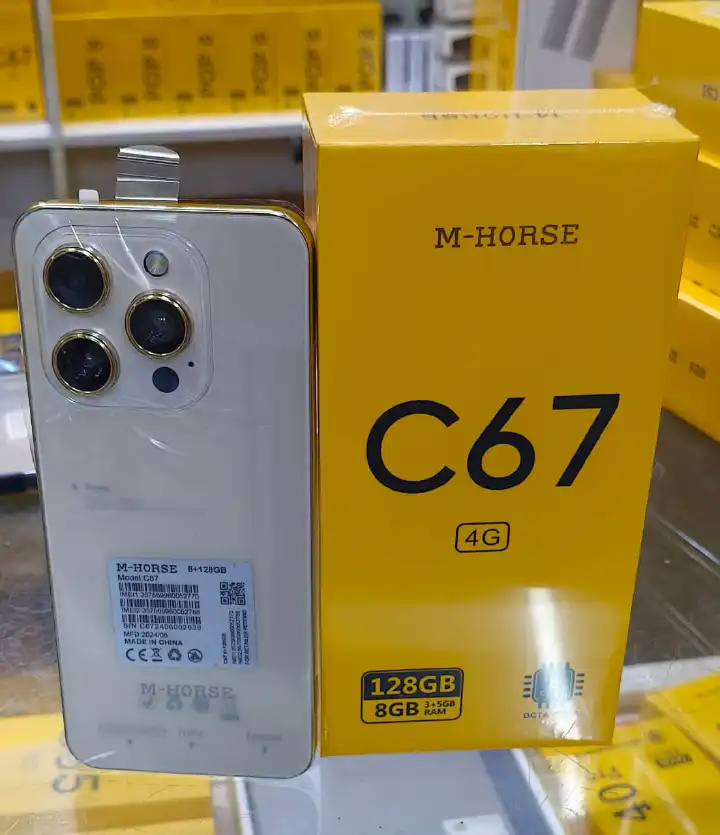 NEW ARRIVAL M-HORSE C67 4G Network 6.8" screen display ,128 GB ROM + 8GB RAM 60Hz refresh rate 5MP Front +13MP Rear Dual SIM Android 14 5000mAh side fingerprint UNLOCK Smart Phones