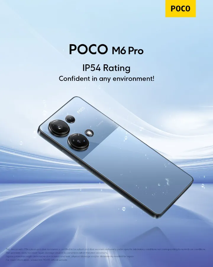 [New Arrival]POCO M6 Pro 8GB+256GB ROM 6.67" 120Hz AMOLED Display 64MP Camera IP54 Dust and Water-Resista Fingerprint Unlock 5000mAh Battery 67W Fast Charge Smart Phones