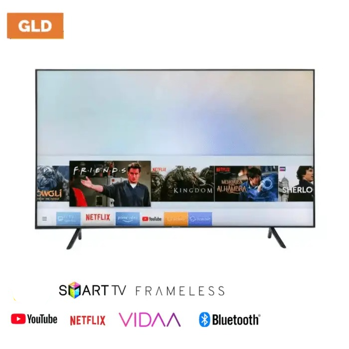 GLD 65 inch Smart Tv VIDAA UHD YouTube Netflix Bluetooth WebOS LED TV Frameless Television -BLACK
