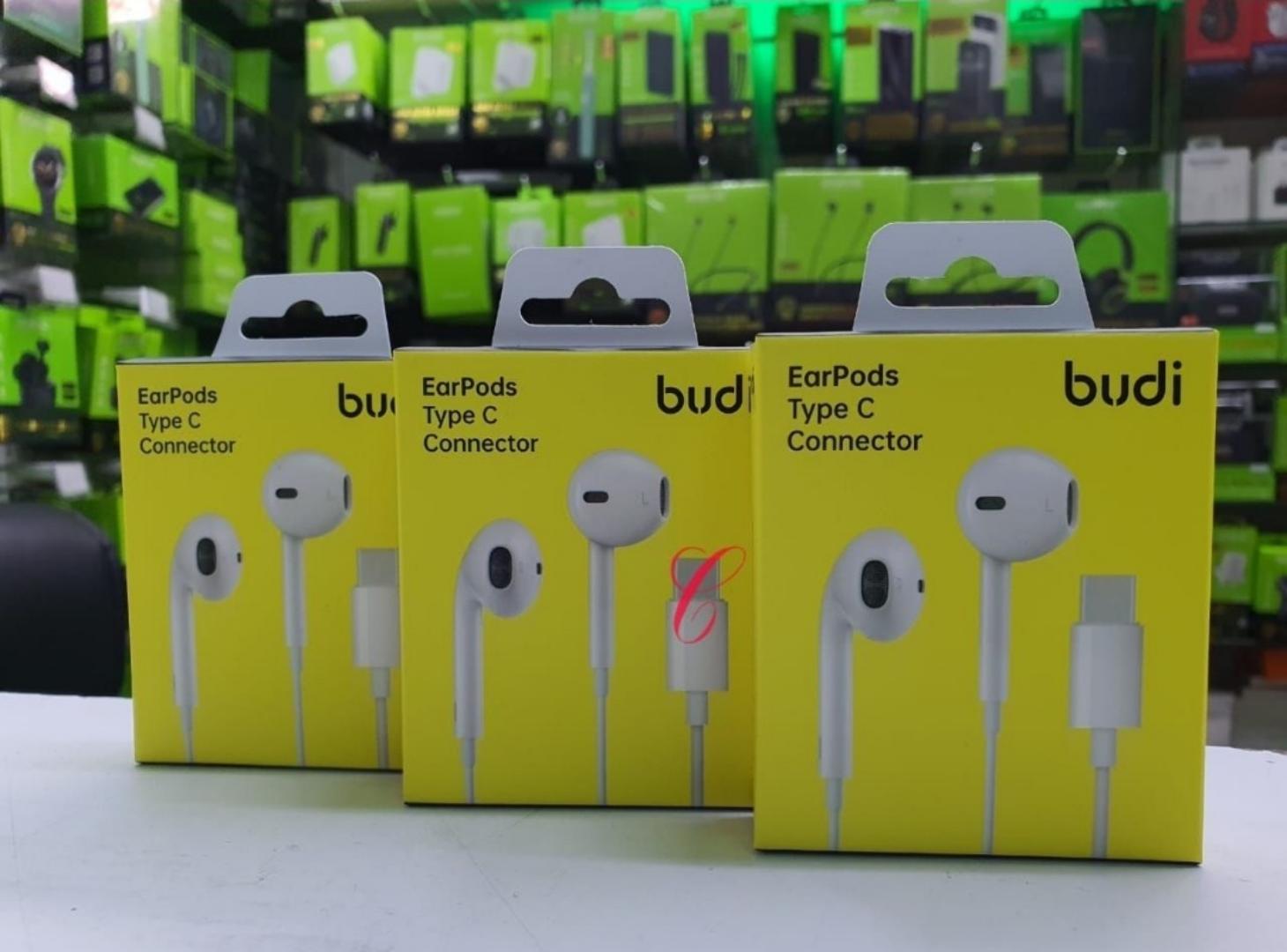 Budi EP20T Type C hands free earphones, Type-C Headphones Stereo In-Ear Headset For Phones Without 3.5 Earphone Jack