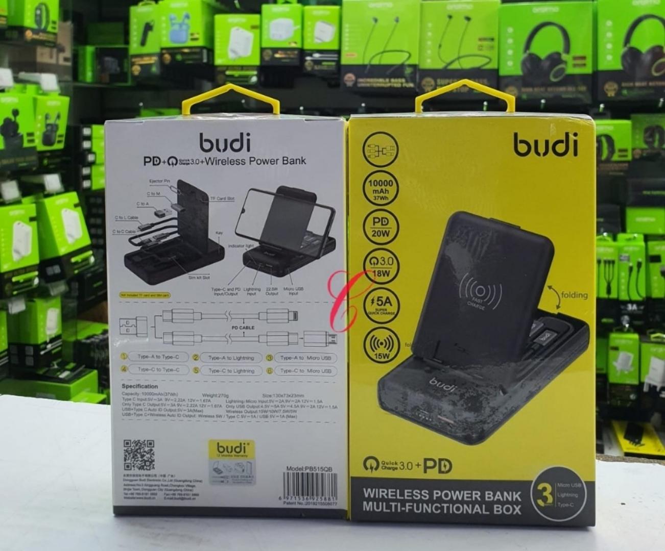 Budi PB515QB 10000mAh 20W wireless power bank multi-functional box
