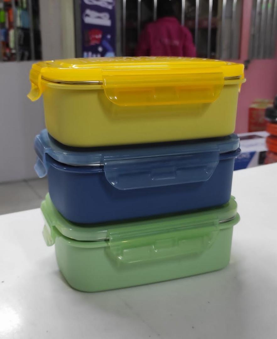 Leak proof steel food containers, lunch box for kids, 304 food grade stainless steel dinnerware, snack box bento box for students, fruit steel container, ideal for daycare, school, work,