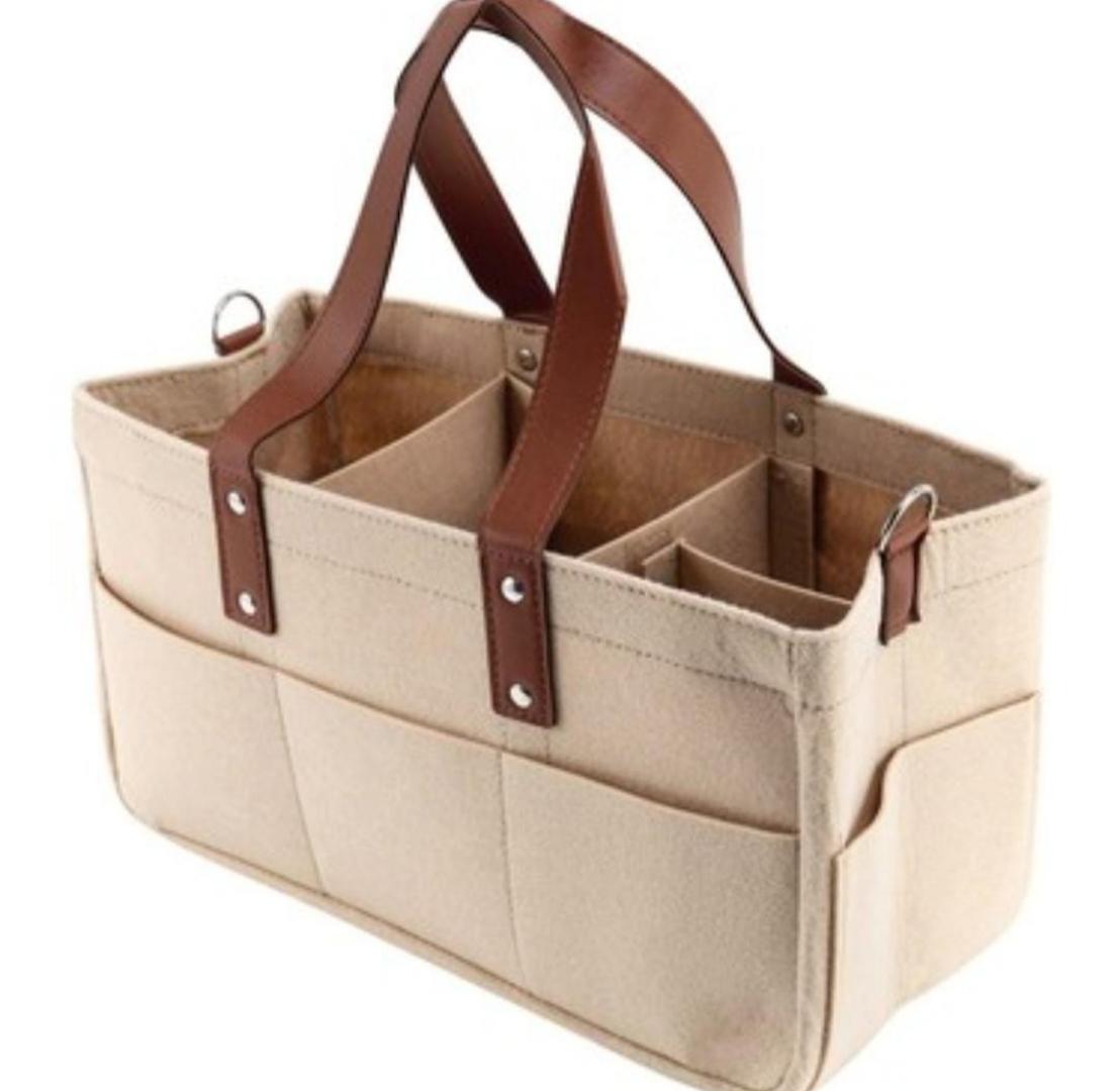 Baby Diaper Caddy Organizer: Large Organizer Tote Bag for Boys Girls Infant - Baby Shower Gift Bag Nursery Essential - Collapsible Newborn Caddie Car Travel, Baby Registry Must Haves (Leather)
