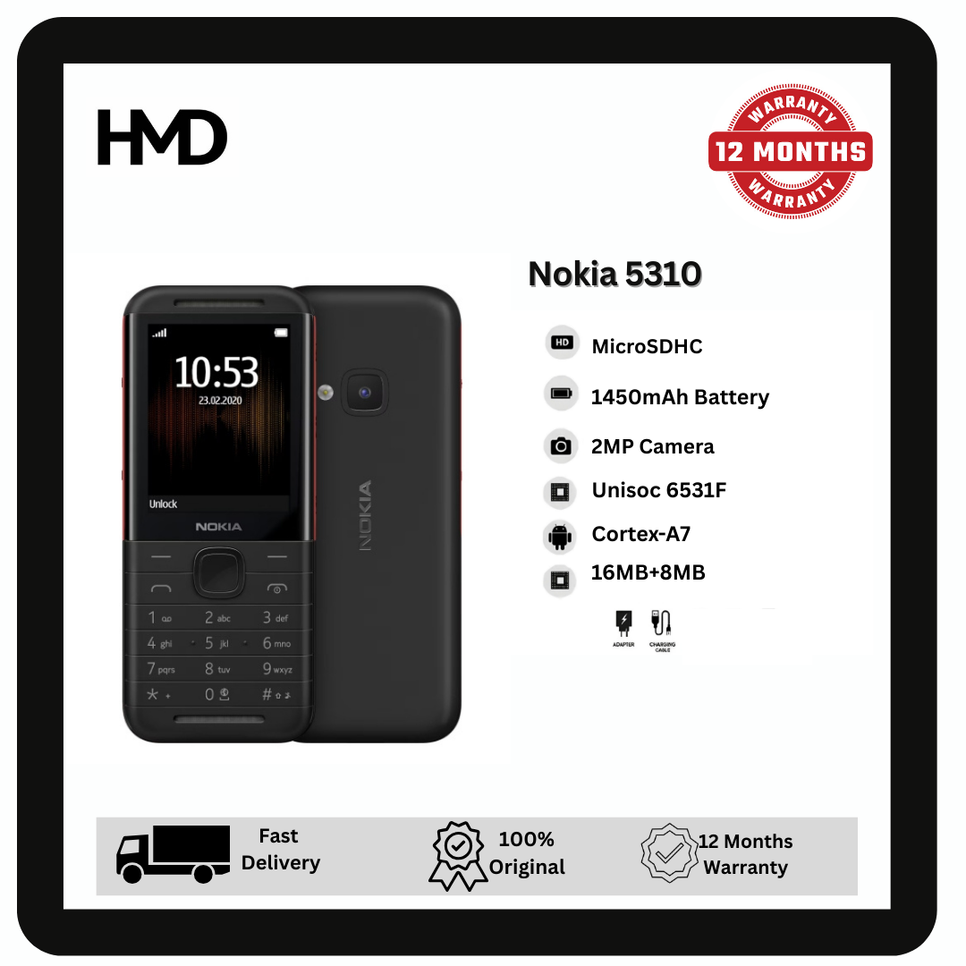 [Brand New] Nokia 5310 Original Nokia Phone 1450 mAh 1.5" Dual SIM Cards Unlocked Cheap Durable Old Phone Classic Feature Phone Kabambe Kaduda Kathululu HMD