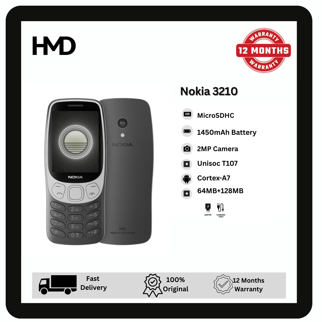 [Brand New] Nokia 3210 Original Nokia Phone 1450 mAh 1.5" Dual SIM Cards Unlocked Cheap Durable Old Phone Classic Feature Phone Kabambe Kaduda Kathululu HMD