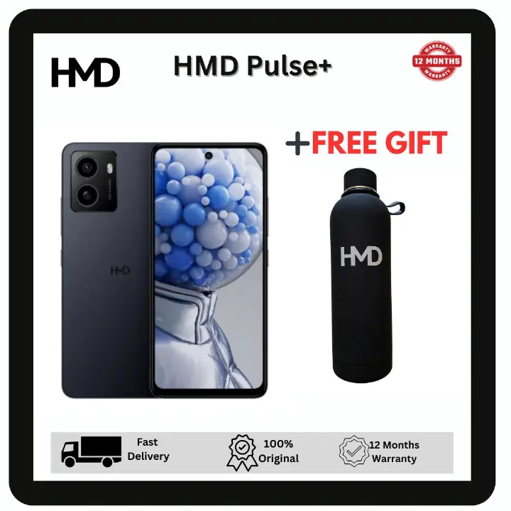 HMD Pulse+ 128GB+4GB 6.65" 90Hz Display 50MP+8MP Front/Rear Cameras 5000mAh Battery 10W Wired SuperFast Charge Android Nokia Smartphone Phone