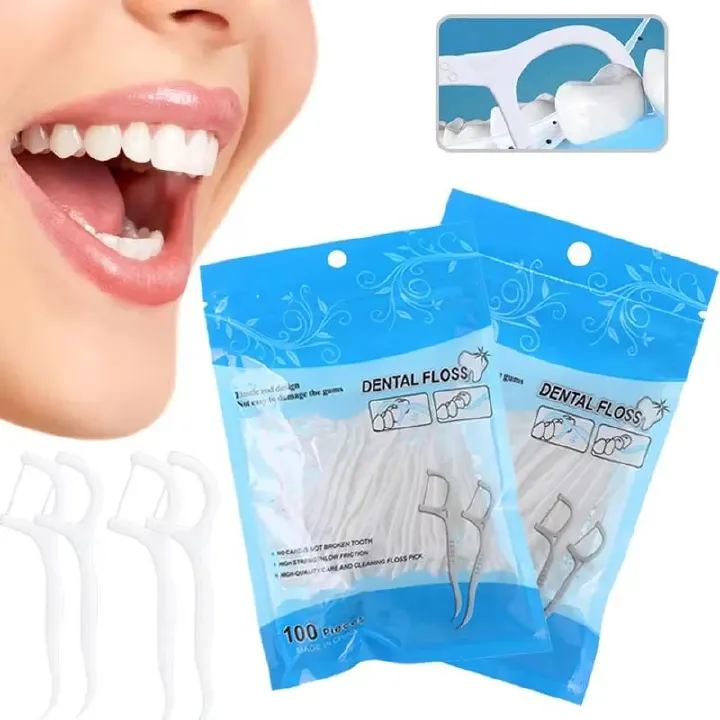50/100pcs Toothpick Floss Interdental Tooth Cleaner Disposable Dental Toothpicks For Adult Tooth Cleaning Toothpicks With Thread