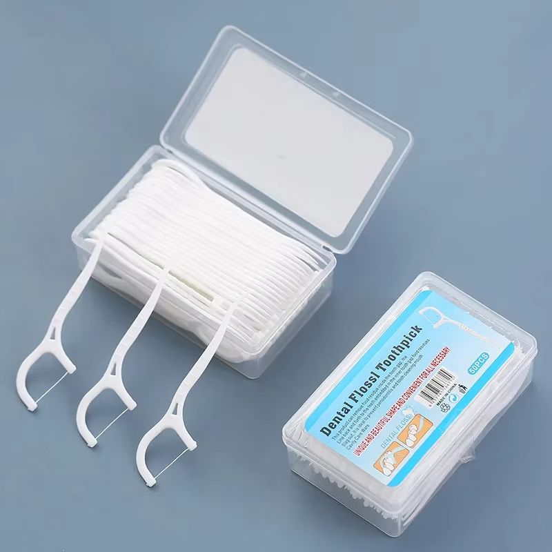 50/100pcs Toothpick Floss Interdental Tooth Cleaner Disposable Dental Toothpicks For Adult Tooth Cleaning Toothpicks With Thread