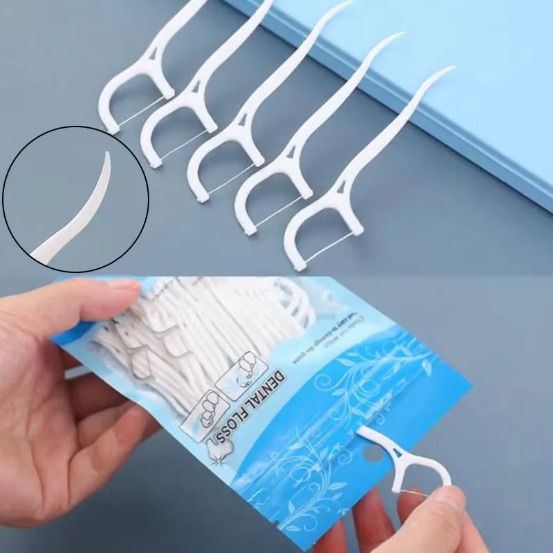 50/100pcs Toothpick Floss Interdental Tooth Cleaner Disposable Dental Toothpicks For Adult Tooth Cleaning Toothpicks With Thread