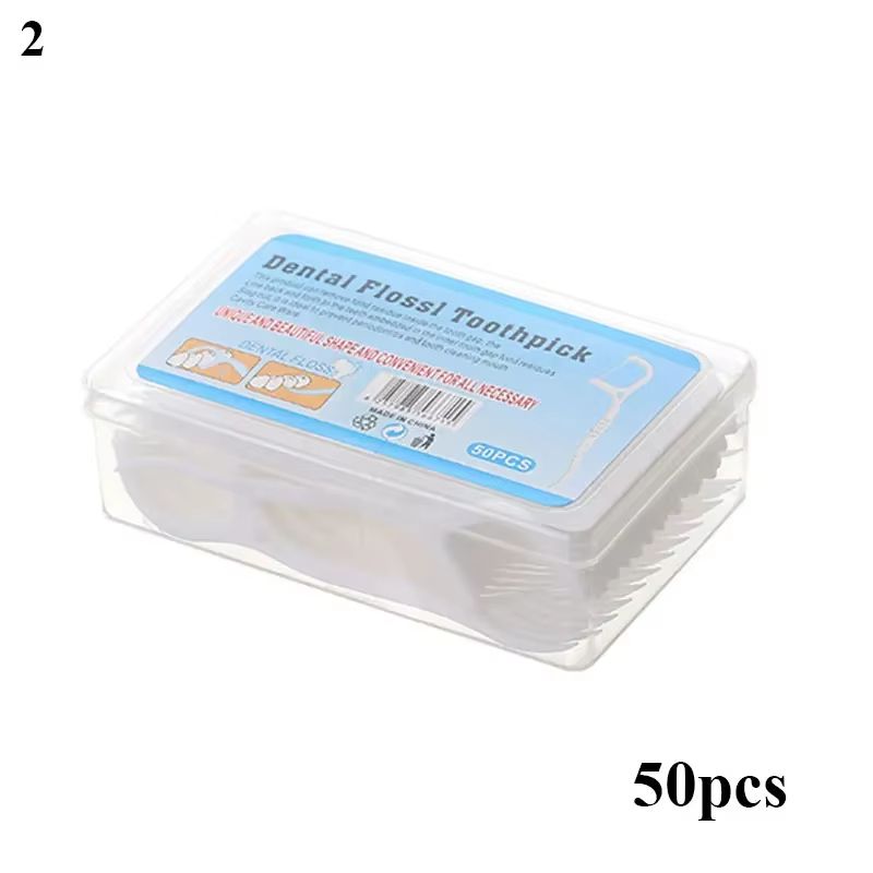 50/100pcs Toothpick Floss Interdental Tooth Cleaner Disposable Dental Toothpicks For Adult Tooth Cleaning Toothpicks With Thread