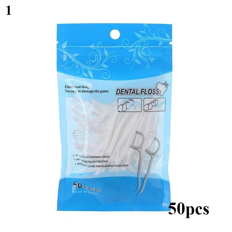 50/100pcs Toothpick Floss Interdental Tooth Cleaner Disposable Dental Toothpicks For Adult Tooth Cleaning Toothpicks With Thread
