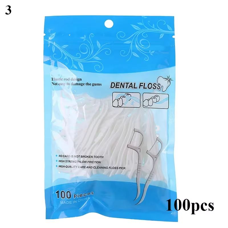 50/100pcs Toothpick Floss Interdental Tooth Cleaner Disposable Dental Toothpicks For Adult Tooth Cleaning Toothpicks With Thread