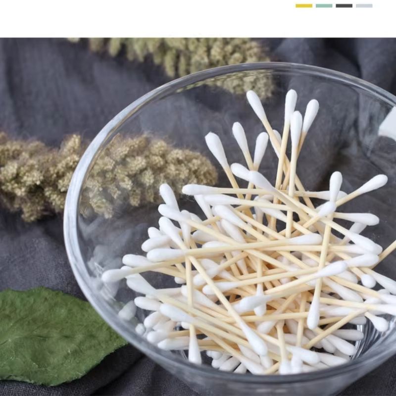 100 Pcs Double Head Bamboo Cotton Buds Wood Stick Cotton Swab For Makeup , Nose Ear Cleaning , Pet Care , Art & Crafts