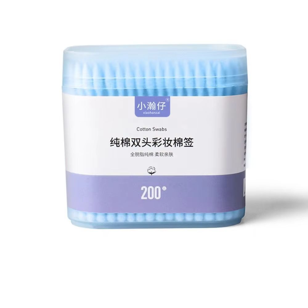 200 Pcs/Box Soft Color Makeup Remover Cotton Swabs Spiral Tip Disposable Double Head Cotton Swab Multifunction Wet and Dry