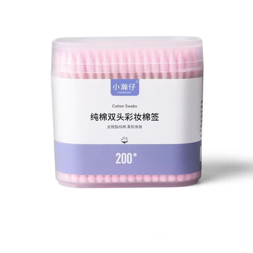 200 Pcs/Box Soft Color Makeup Remover Cotton Swabs Spiral Tip Disposable Double Head Cotton Swab Multifunction Wet and Dry