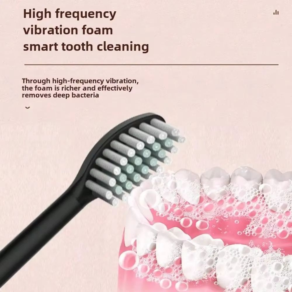 Soft Bristled Electric Toothbrush For Adult Household Use, 18 Speed Metal Shaft USB Charging Toothbrush