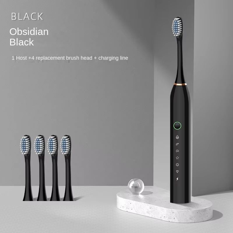 Soft Bristled Electric Toothbrush For Adult Household Use, 18 Speed Metal Shaft USB Charging Toothbrush