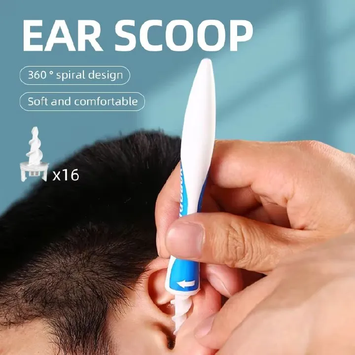 16 Ear Cleaning Set Ear Scoop Cleaning Ear Wax Silicone Soft Spiral Beauty Care Gadget Portable Personal Hygiene Set