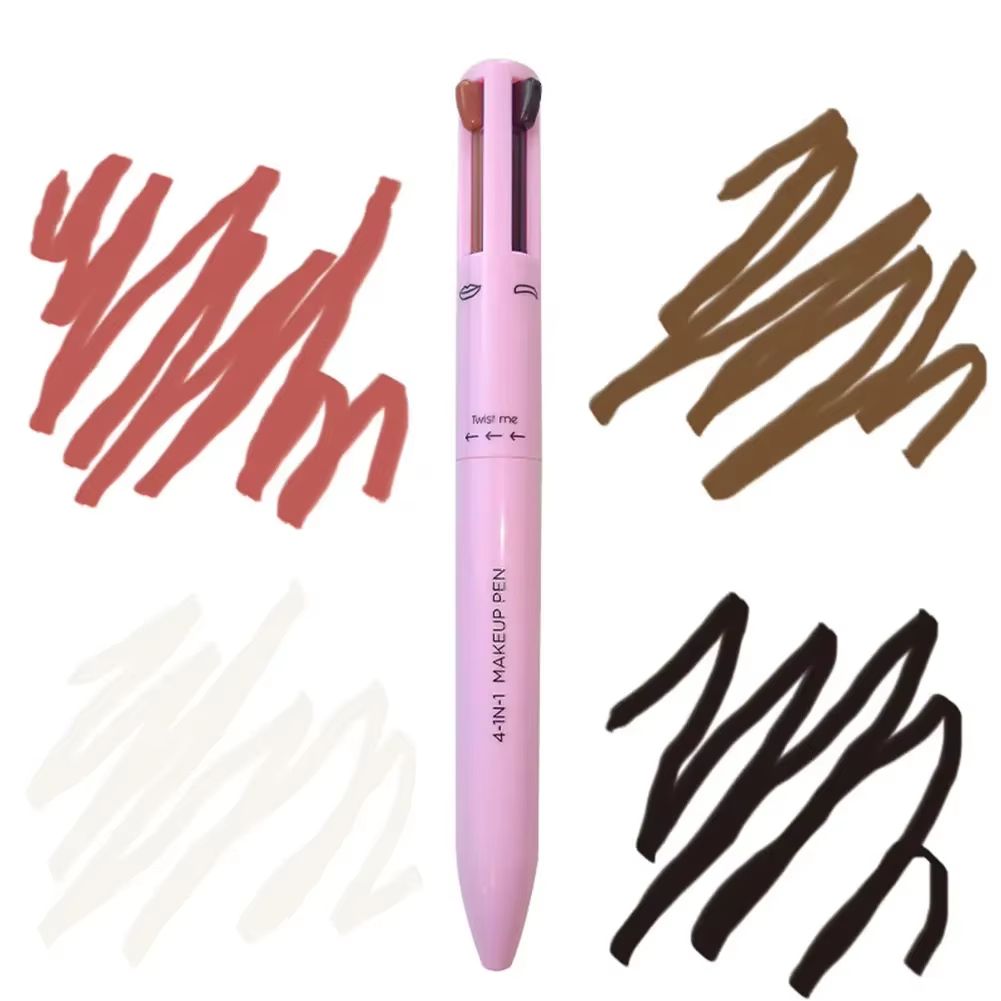 4 In 1 Makeup Pen Eyebrow Pencil Waterproof Drawing Eye Brow Long Lasting Easy Color Eyeliner Eyebrow Pen Sweatproof Makeup Pen