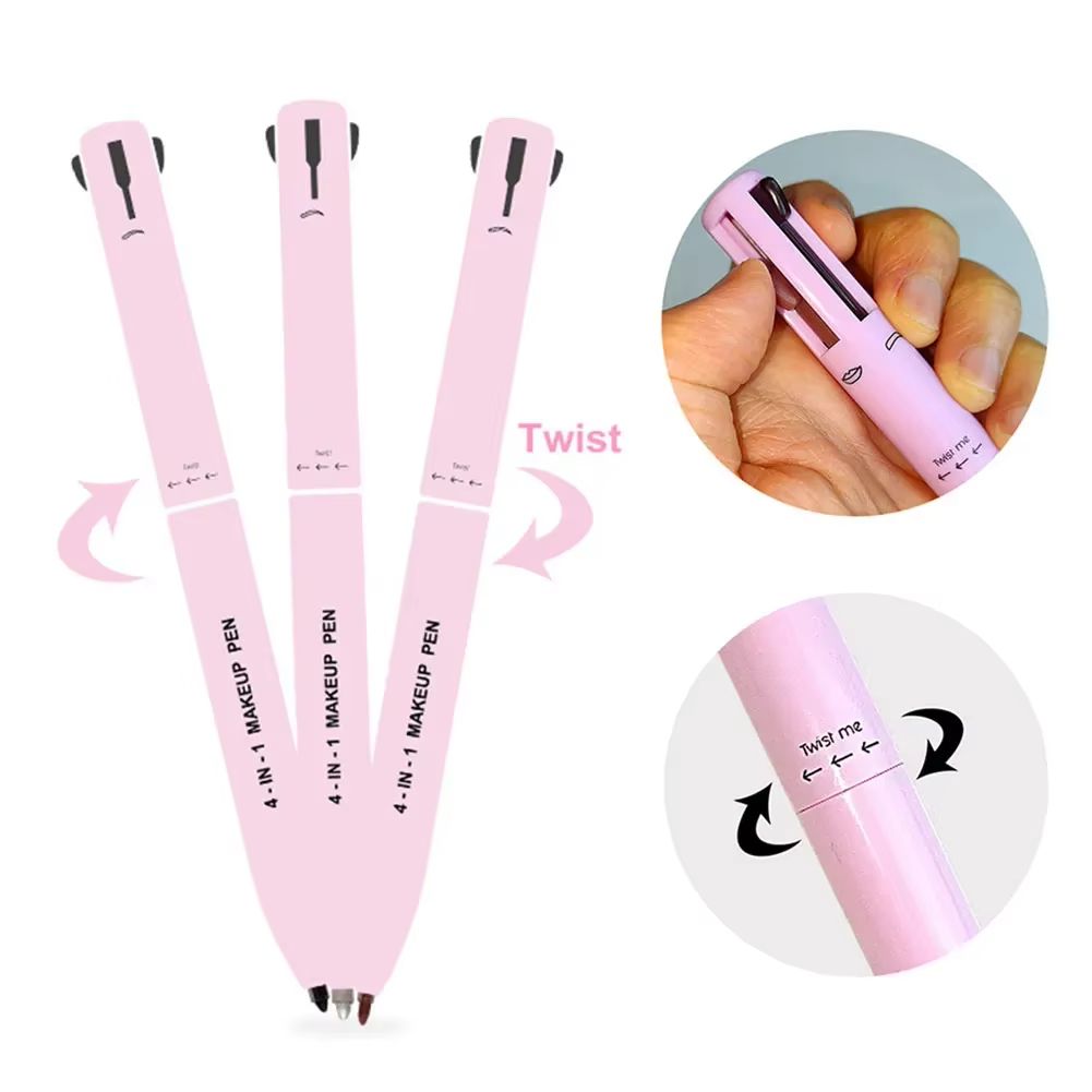 4 In 1 Makeup Pen Eyebrow Pencil Waterproof Drawing Eye Brow Long Lasting Easy Color Eyeliner Eyebrow Pen Sweatproof Makeup Pen