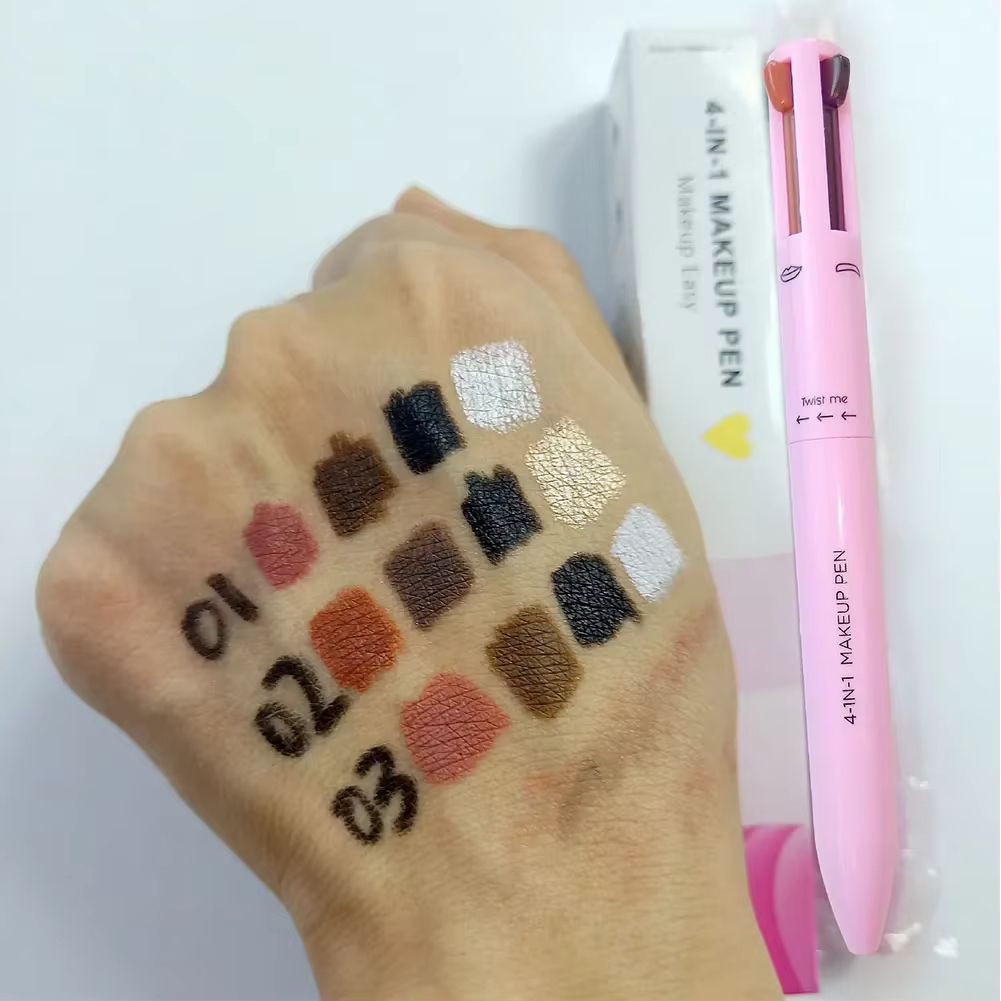 4 In 1 Makeup Pen Eyebrow Pencil Waterproof Drawing Eye Brow Long Lasting Easy Color Eyeliner Eyebrow Pen Sweatproof Makeup Pen