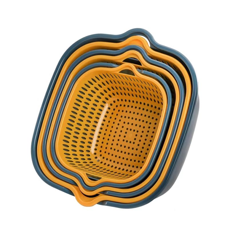 6PC/Set Household Kitchen Sink Vegetable Drain Basket Fruit Washing Basket Basin Food Washing Storage Drainers Basket Tool