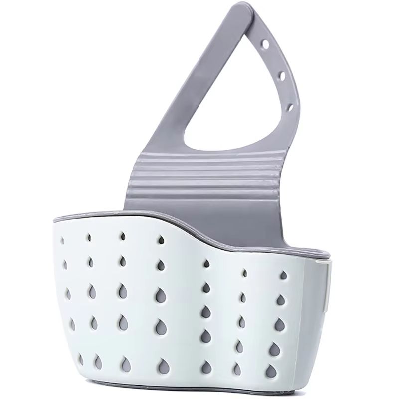 1pc Double Sink Draining Hanging Bag Adjustable Press Faucet Shelf Sponge Double Basket Storage Kitchen Supplies