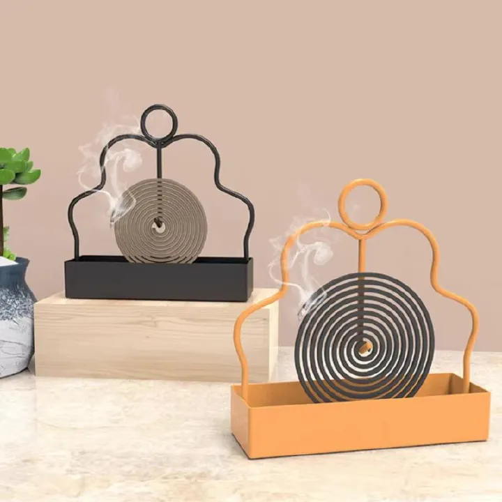 Iron Mosquito Coil Holder Incense Storage Rack Coil Incense Burner Frame Rack For Household Bedroom Patio Repellent Accessories
