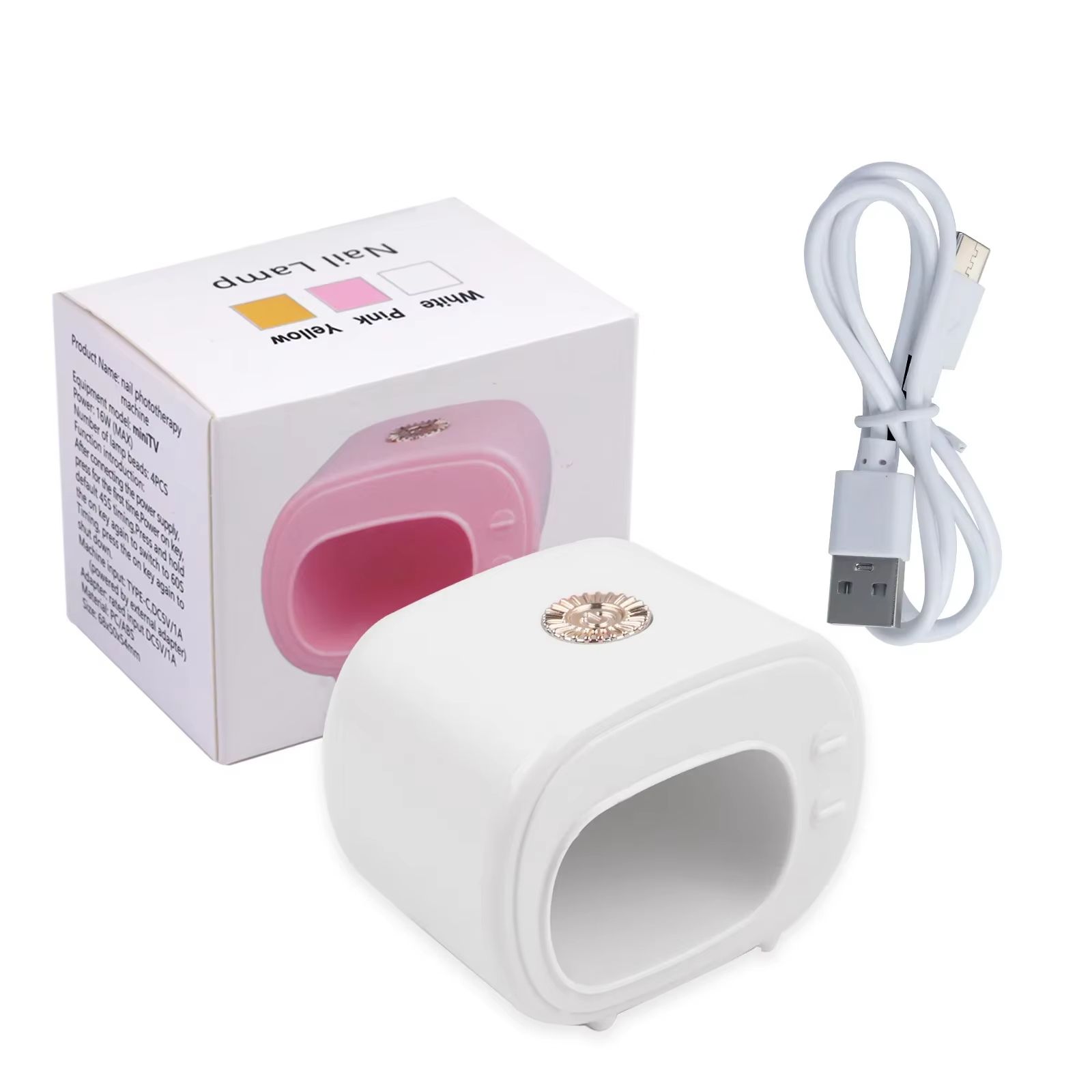16W USB Mini Tv Nail Lamp UV Led Lamp for Nails Accessories And Tools Pink Nail Polish Dryer Portable Manicure Products