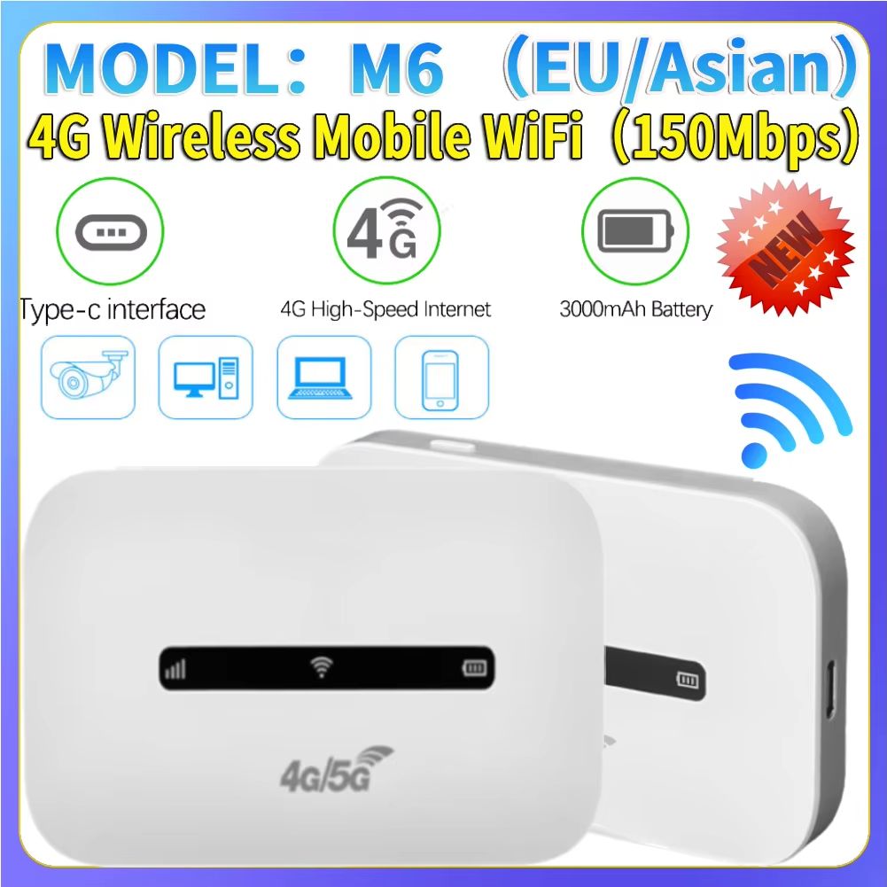 4G/5G Mobile WiFi Router 3000mAh 150Mbps 4G LTE Wireless Pocket Mobile Hotspot with SIM Card Slot Modem Router for Car Travel