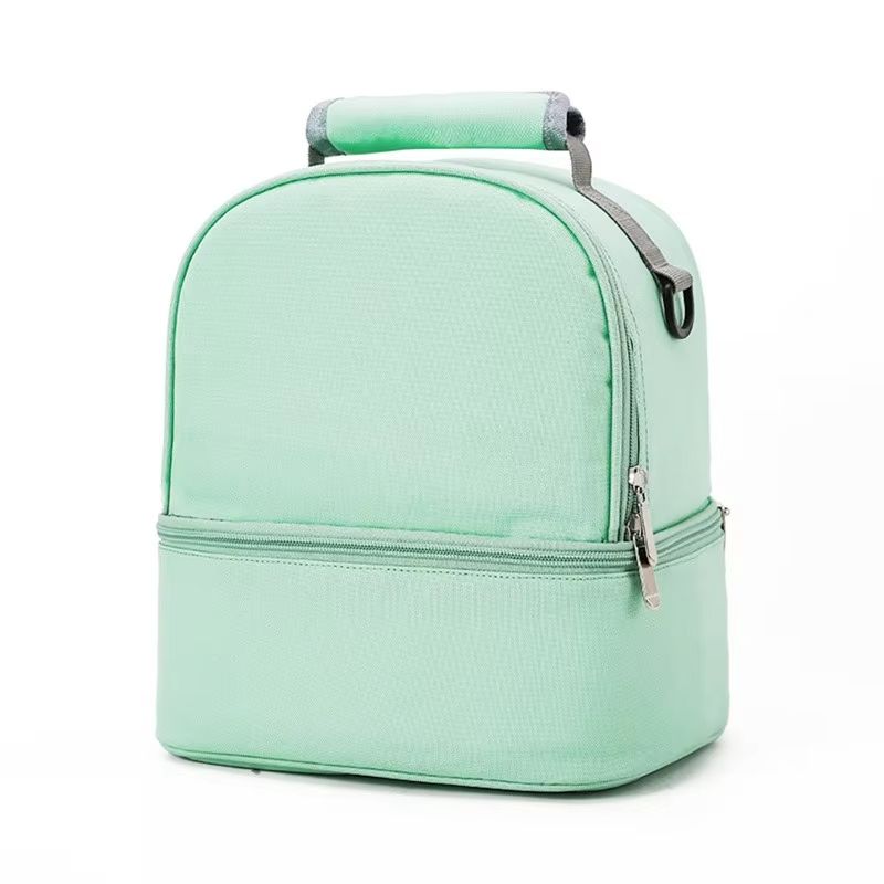Fashion Insulation Double Layer Pack Solid Color Large Capacity Mommy Bag Travel Picnic Portable Food Handbag Baby Bags