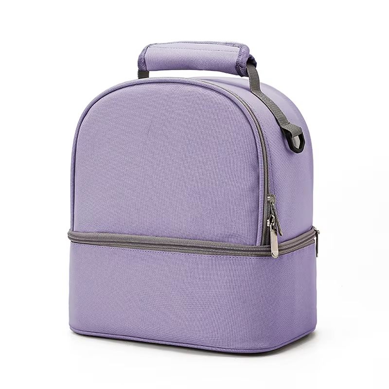 Fashion Insulation Double Layer Pack Solid Color Large Capacity Mommy Bag Travel Picnic Portable Food Handbag Baby Bags
