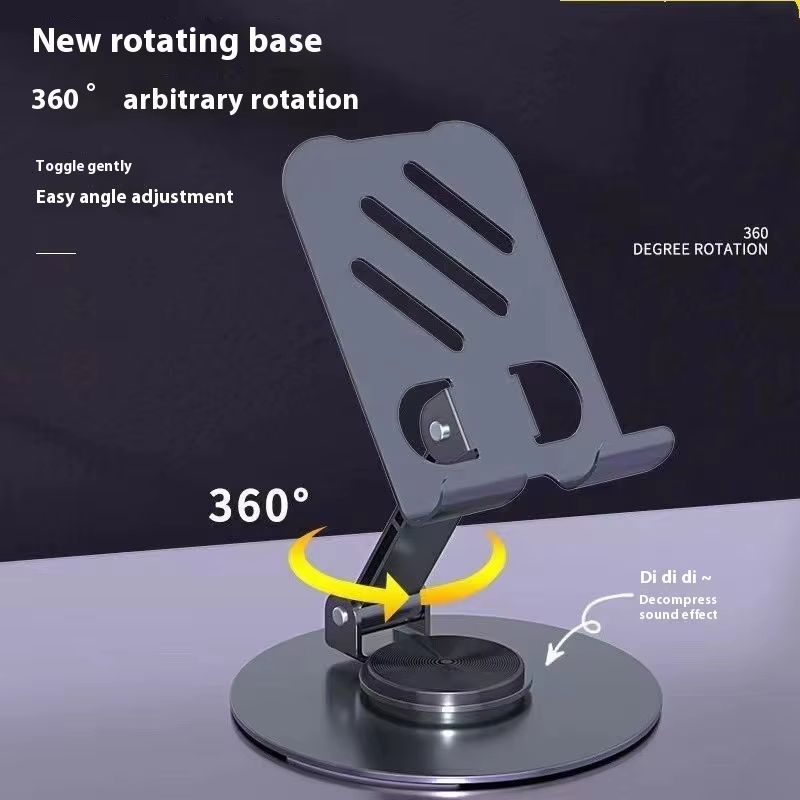 Metal Aluminum Alloy Phone Holder Foldable 360° Rotation Adjustable Table Phone Support Stand Holder for iPhone/Xiaomi/Samsung