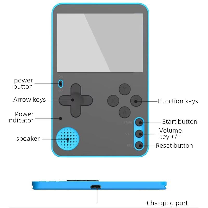 K10 Ultra-thin Video Game Console 2.4inch Retro Gaming Console Mini Pocket Handheld 500 Classic Games Player Toy For Kids