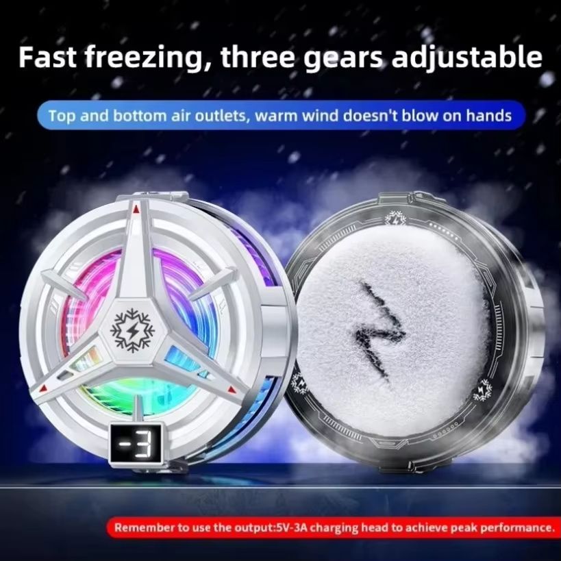 Mobile Phone Cooler 3 Gears Adjustable Fan Cellphone Cooler Magnetic Fast Freezing Cooling Radiator For iPhone 12 13 14 15 16