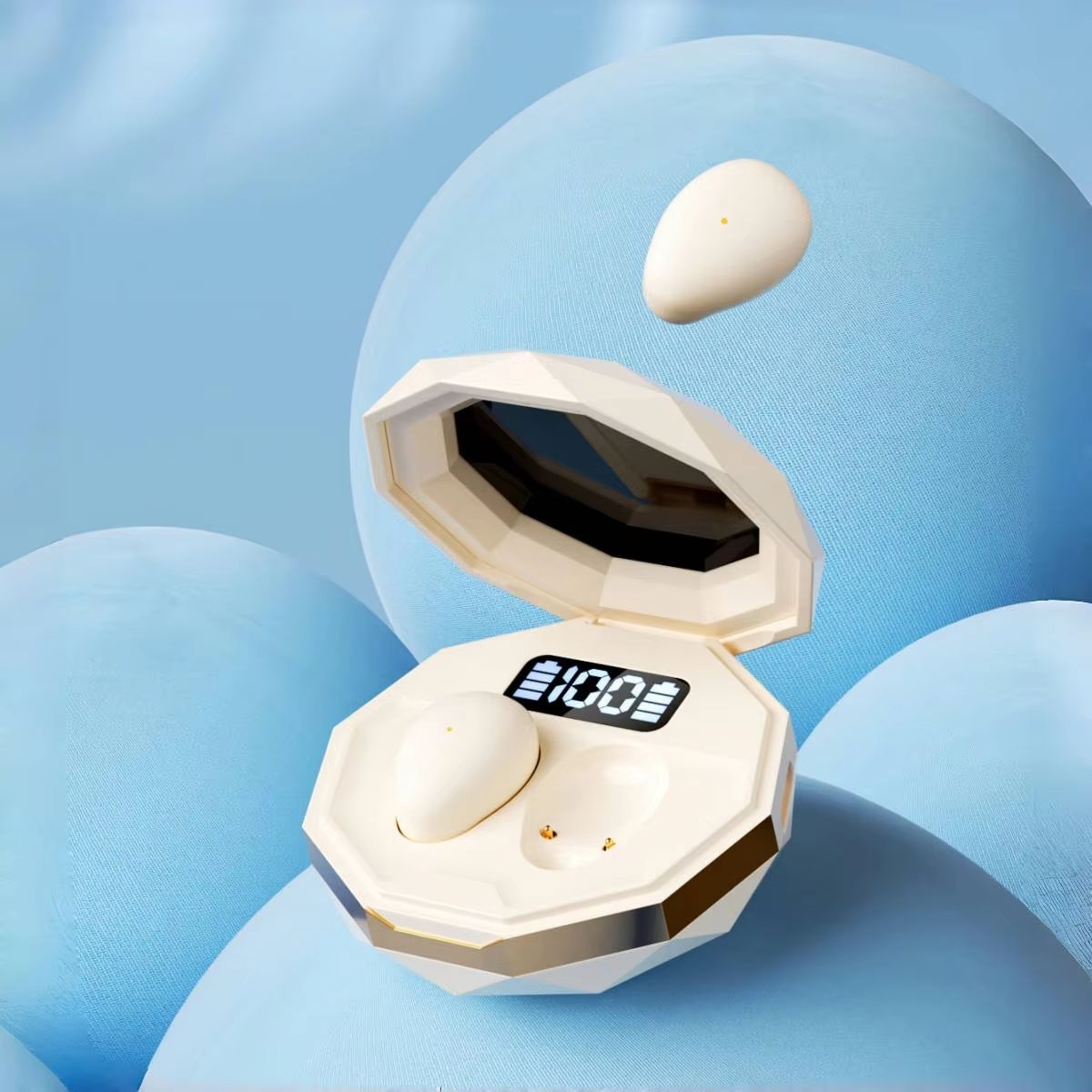 HaaYot Mini Invisible Wireless Sleep Headphones Bluetooth 5.4 Side-Sleep Earbuds with Charging Case Clear Calls & Noise Block