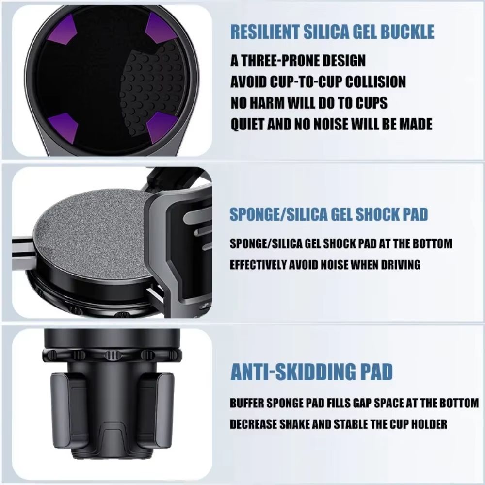 Universal Plastics Auto Front Seat Cup Holder 360 Rotate Drink Storage for Cars Interior Instant Noodles Bowl Coffee Mugs Frame