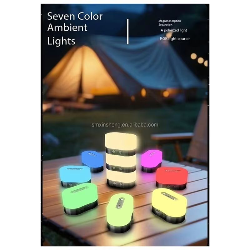 AT12 Soft Light Portable Magnetic Charging Lamp 11 Light Modes Atmosphere Light For Night Light For Party Photography Black