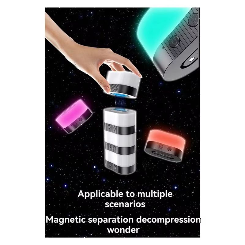 AT12 Soft Light Portable Magnetic Charging Lamp 11 Light Modes Atmosphere Light For Night Light For Party Photography Black
