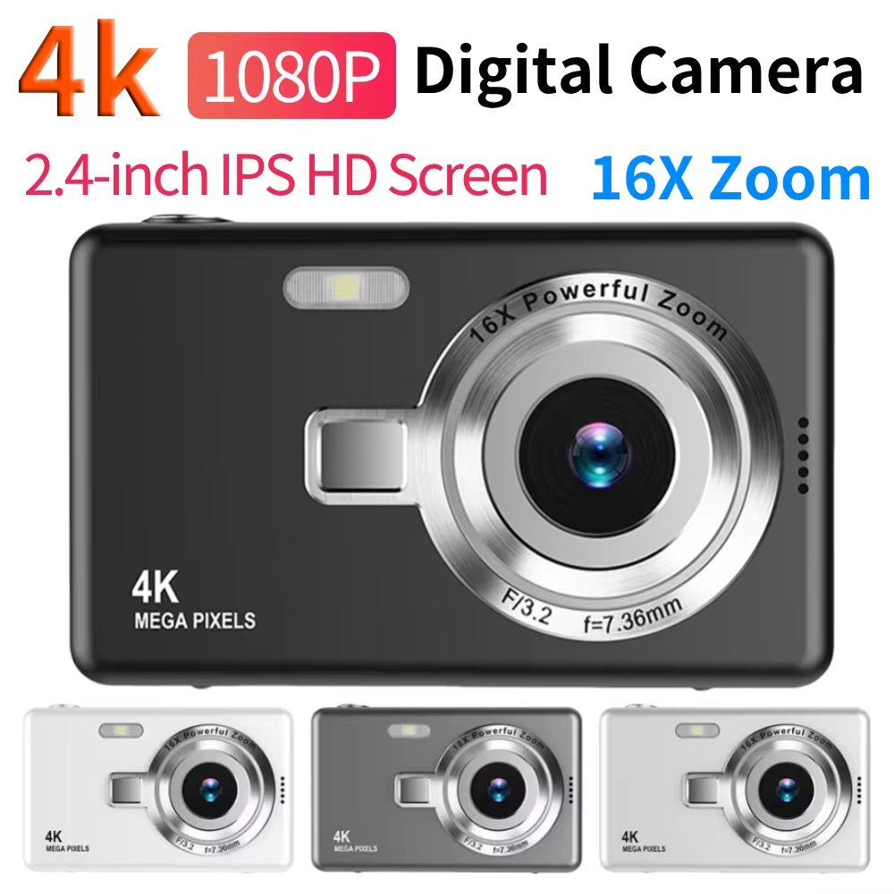 4K HD 1080P Autofocus Vlogging Camera 16X Zoom Photography Camera 2.4 Inch IPS Screen Camcorder Camera for kid Adult Photography
