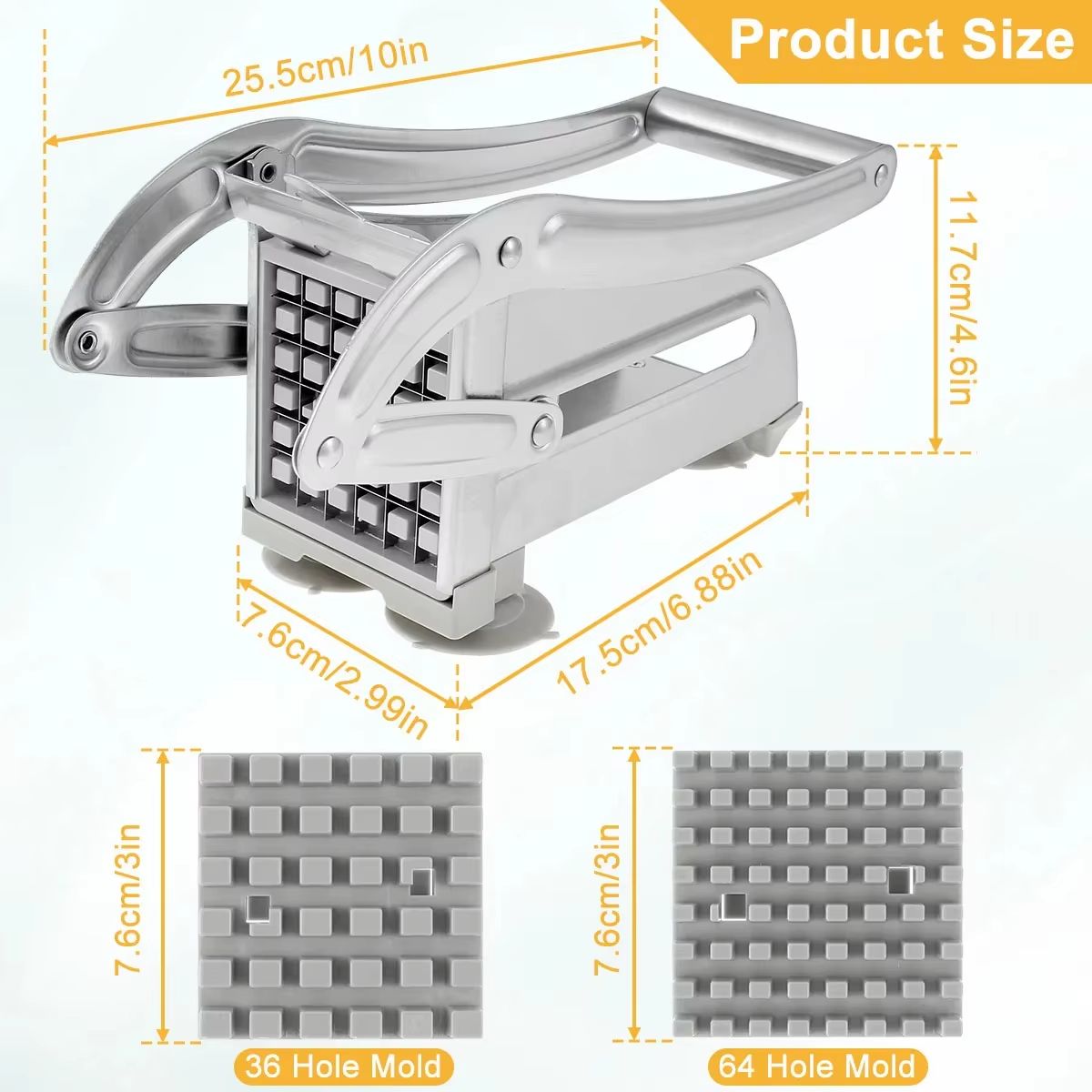 1pc Stainless Steel Manual Potato Cutter French Fries Slicer Potato Chips Maker Meat Chopper Dicer Cutting Machine Tools