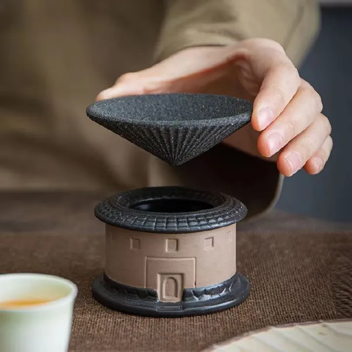 Original Tulou Teapot Tea Filter Non Porous Filter Tea Leak Personalized Creative House Design Tea Pet Tea Filter