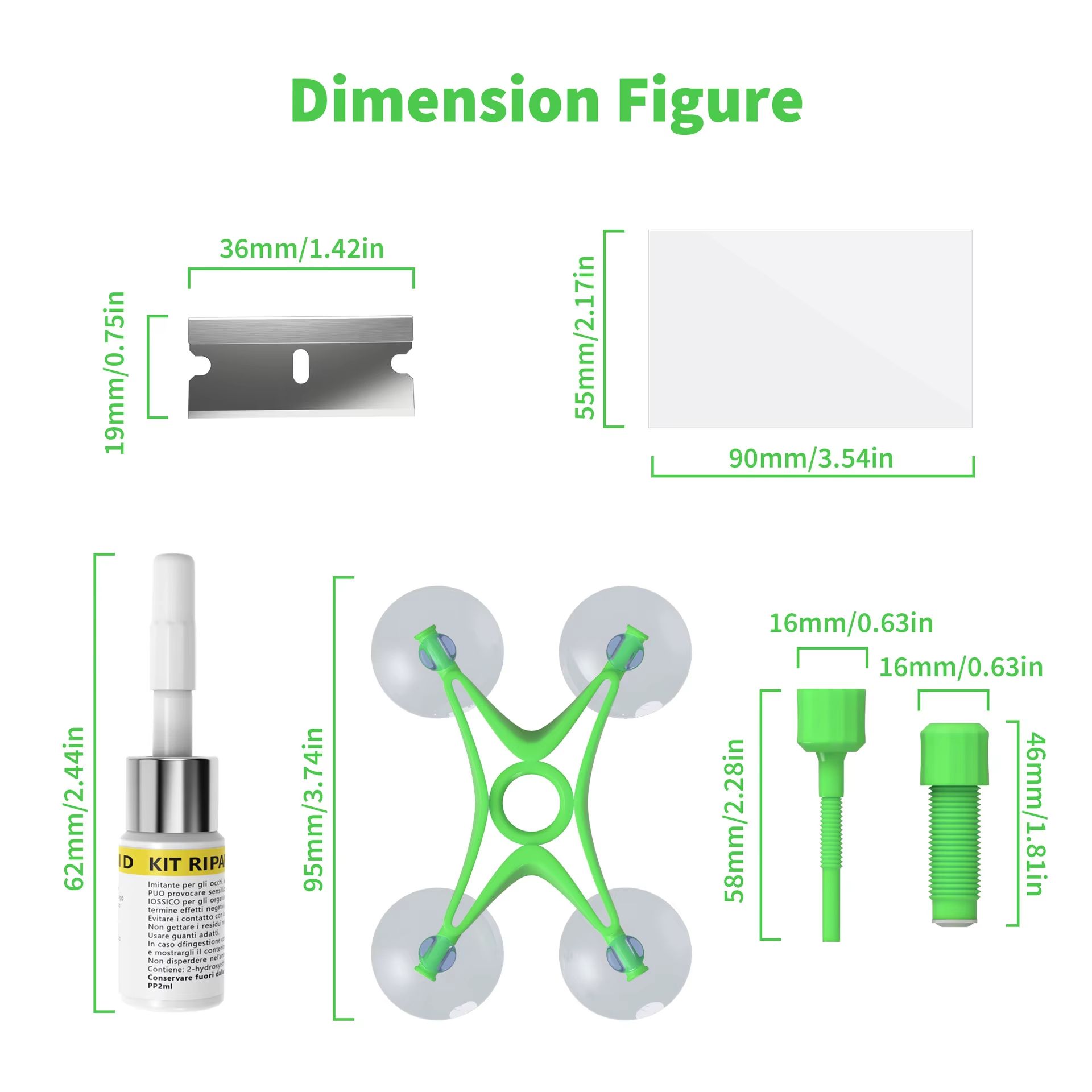 1 Set of Car Windshield Repair Tools, Glass Repair Fluid, Windshield Damage Repair Kit, Manual Glass Damage Repair, Suitable for Home Cars and Rvs, Car Glass Repair