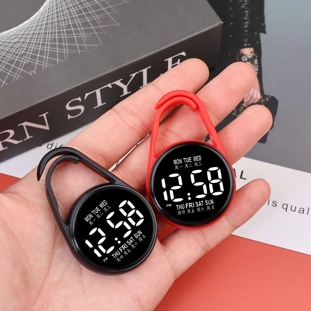 LED electronic hanging watch night light digital electronic hanging watch pocket watch