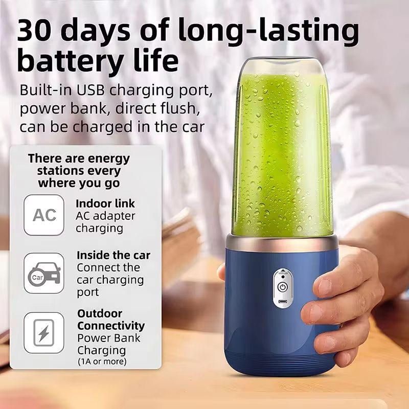 Handheld Usb Personal Mini Juicer Cup Portable Juicer Blender for Travel Water Bottles with Single or Double Cups