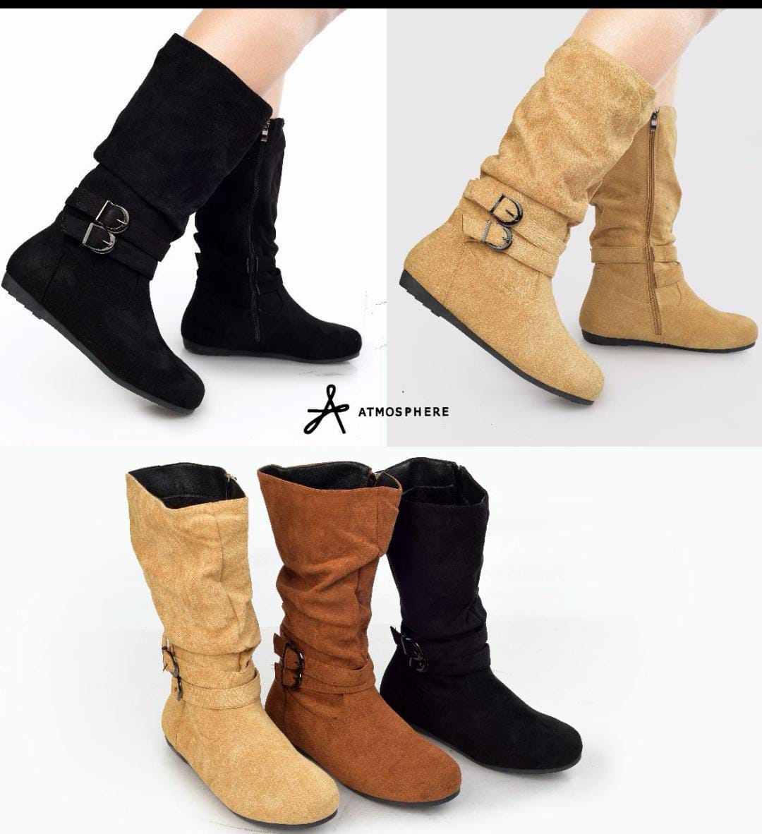 Ladies 3/4 Flat Comfortable Boots