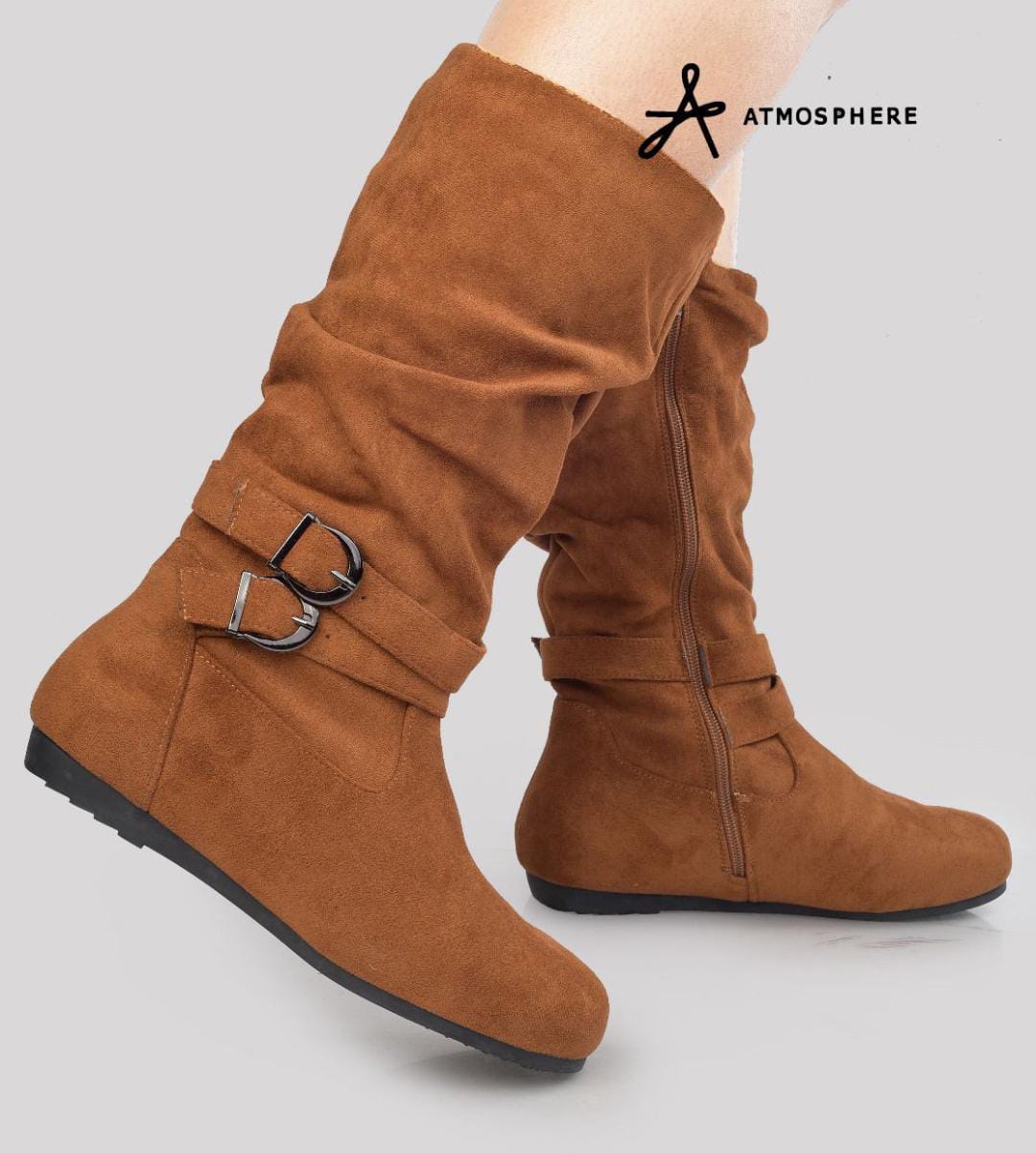 Ladies 3/4 Flat Comfortable Boots
